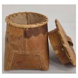 Birch Bark Storage Canisters with Lids, Set of 2