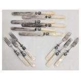 Vintage Landers Frary & Clark Aetna Works Mother-of-Pearl Flatware Set - 12-Piece