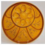 Vintage Indiana Glass Amber Glass Deviled Egg and Relish Tray