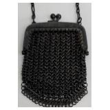 Vintage Miniature Metal Mesh Handbag with Chain