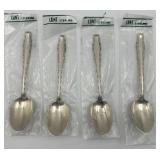 Lunt Sterling Silver Teaspoons - 4 Pack, Sealed in Original Bags