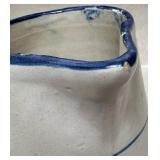 Vintage Stoneware Crock Pitcher - Blue Salt Glaze with Floral Motifs
