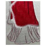 Geisha in Crimson Silk - Hand-Embroidered Framed Silk Tapestry