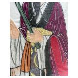 Hand Embroidered Silk Tapestry - Chinese Figure From Chengdu China Oct 1985