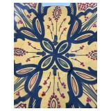 Hand-Painted Ceramic Bowl with Cutout Handles - Yellow Floral Motif