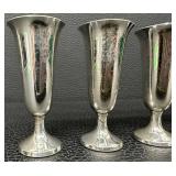 Set of Six Vintage Sterling Silver Cordial Cups