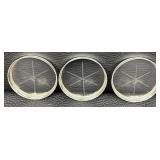 Vintage Sterling Silver & Glass Coasters - Lot of 3