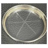 Vintage Sterling Silver & Glass Coasters - Lot of 3