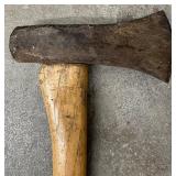 Vintage  Axes - 2 Hand Axes with Wooden Handles, 34' Long Overall