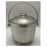 Mid-Century Modern Italian Hammered Aluminum Ice Bucket