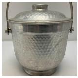 Mid-Century Modern Italian Hammered Aluminum Ice Bucket