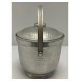 Mid-Century Modern Italian Hammered Aluminum Ice Bucket