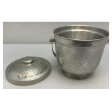 Mid-Century Modern Italian Hammered Aluminum Ice Bucket