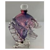 EST. $225.00-$350.00 Very RARE Gail D. Gill Signed High Relief Decoration Hand Blown Glass Perfume Bottle 5' x 5' x 6'