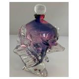EST. $225.00-$350.00 Very RARE Gail D. Gill Signed High Relief Decoration Hand Blown Glass Perfume Bottle 5' x 5' x 6'