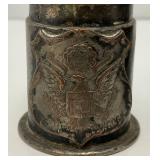 Pair Of WWI Bullet Shell Salt & Pepper Shakers Camp 'Hancock' Augusta Ga 3'