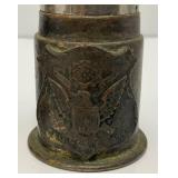 Pair Of WWI Bullet Shell Salt & Pepper Shakers Camp 'Hancock' Augusta Ga 3'