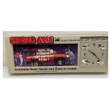 Vintage Man Cave Collectible Strong Arm Gas Charged Lift Supports Sign And Clock (Needs Repair) 12 1/2' x 32 1/2'