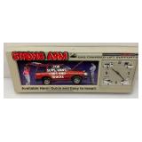 Vintage Man Cave Collectible Strong Arm Gas Charged Lift Supports Sign And Clock (Needs Repair) 12 1/2' x 32 1/2'