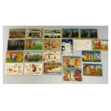 Group Of Vintage Collectible Postcards Including Leather And more (Some With Old Stamps)
