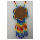 Vintage Native American Beaded Necklace And Earrings