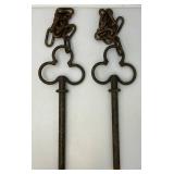 Vintage Heavy Metal Ornate Garden Fence With Chain 16'