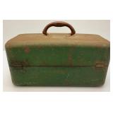 Vintage Old Metal Tackle/Tool Box, Very Old Bike Seat And more