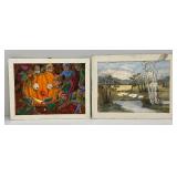 Two Original Paintings By unknown Artist 16' x 23' & 17' x 23'
