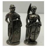Set Of Four Vintage Celtic Warriors Miniature Figurines Role Playing Pewter Pack 1.5'