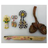 Vintage Miniature Native American Buck Skin And Beaded Items And more