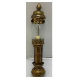 EST. $150.00 -$275.00 CER Railway Marked Brass Railway Carriage Lamp Candle Lantern With Candle 13 1/2'