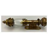 EST. $150.00 -$275.00 CER Railway Marked Brass Railway Carriage Lamp Candle Lantern With Candle 13 1/2'