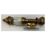 EST. $150.00 -$275.00 CER Railway Marked Brass Railway Carriage Lamp Candle Lantern With Candle 13 1/2'