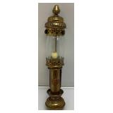 EST. $150.00 -$275.00 CER Railway Marked Brass Railway Carriage Lamp Candle Lantern With Candle 13 1/2'