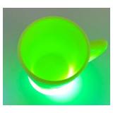 RARE Vintage Uranium Milk Glass Tom & Jerry Mug (Glows Under UV) 2 3/4' x 3 1/2'