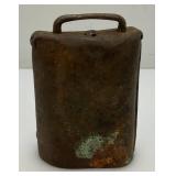 Miniature Metal Frog Scuplture 3' And Cow Bell 5'