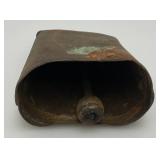 Miniature Metal Frog Scuplture 3' And Cow Bell 5'