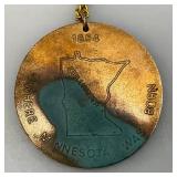 2' 1976 Minnesota Bicentennial Necklace (Has Patina On Back)