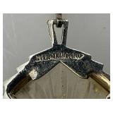 Antique STERLING SILVER 7.23 overall Grams Victorian Era Black Enamel Silhouette Necklace With Starburst Design