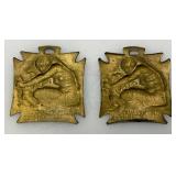 Misc. WWI French Orphelinat Des Armees Brass Metals By Lalique 1 1/4' x 1 1/4' (One With Ribbon)