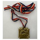 Misc. WWI French Orphelinat Des Armees Brass Metals By Lalique 1 1/4' x 1 1/4' (One With Ribbon)