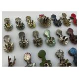 Large Group Of Antique Metal Christmas Tree Candle Holders
