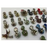 Large Group Of Antique Metal Christmas Tree Candle Holders