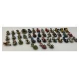 Large Group Of Antique Metal Christmas Tree Candle Holders