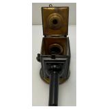 Pair Of RARE Antique Early 1900's Carriage Oil Lanterns With Beveled Glass And Red Dot (One Has Broken Side Glass) 5' x 6 1/2' x 14'