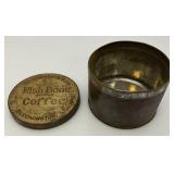 Vintage J.F. Humphreys & Co. Wish Bone Brand Coffee  Bloomington Ills. Coffee Tin With Lid 4' x 5 3/8'