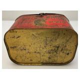 Vintage Central Union Cut Plug Tobacco Lunch Pail Style Tin 4 1/4' x 4 1/2' x 7'