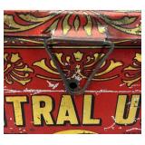 Vintage Central Union Cut Plug Tobacco Lunch Pail Style Tin 4 1/2' x 5 1/4' x 7 1/2'