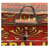 Vintage Central Union Cut Plug Tobacco Lunch Pail Style Tin 4 1/2' x 5 1/4' x 7 1/2'
