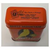 Vintage Collectible Mid-Century HARTZ MOUNTAIN Song Food Tin (Very Nice Condition)